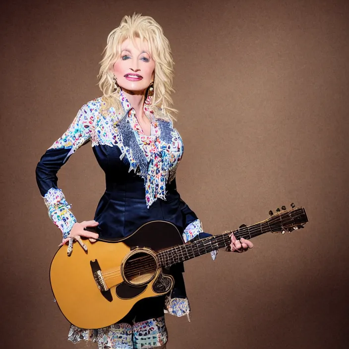 Prompt: studio portrait of cherokee dolly parton