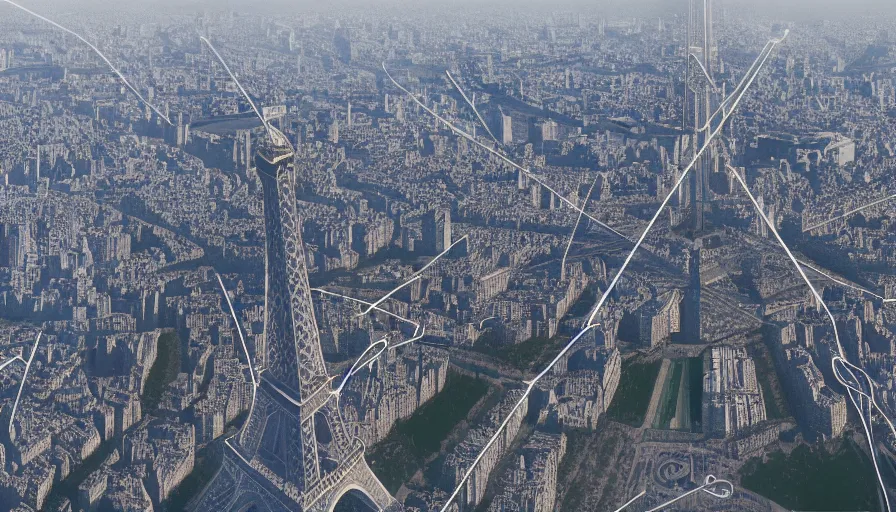 Prompt: olympic games around eiffel tower, wide view, hyperdetailed, artstation, cgsociety, 8 k