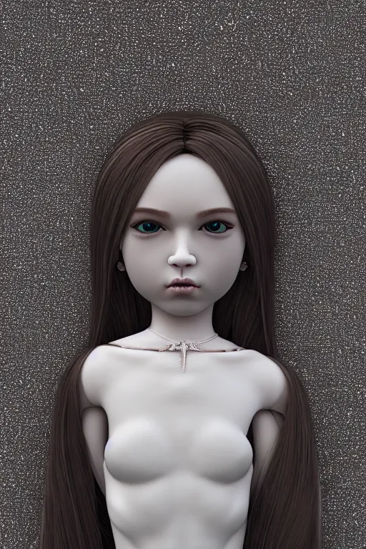 Prompt: beautiful ball jointed doll head, long shiny hair, intricate detailed, sharp focus, octane render, high quality, Symmetrical composition, 8k, volumetric lighting, on black background