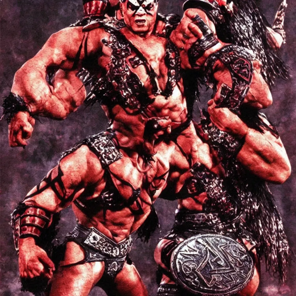 Image similar to shao kahn, wwe wrestling