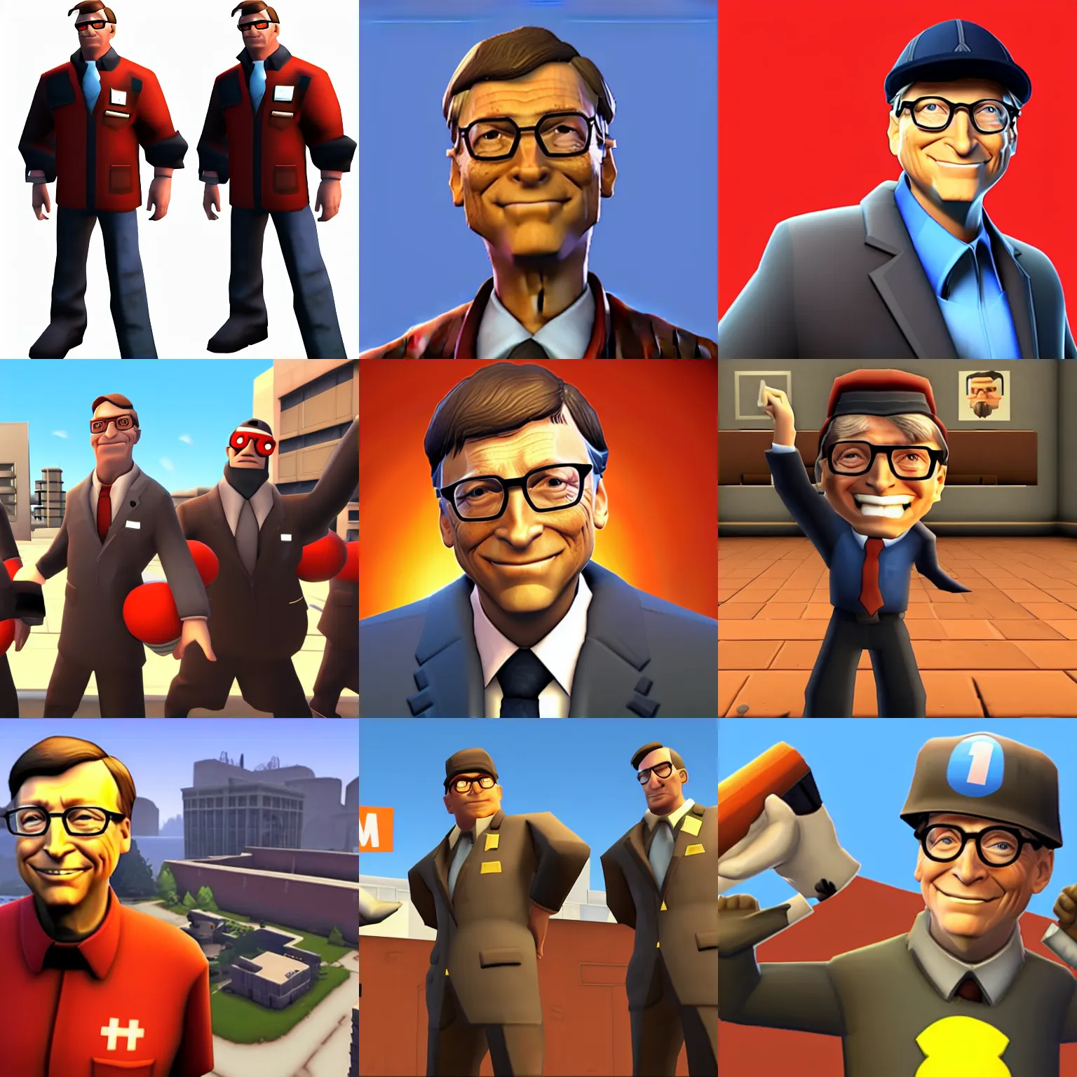 Prompt: bill gates in team fortress 2