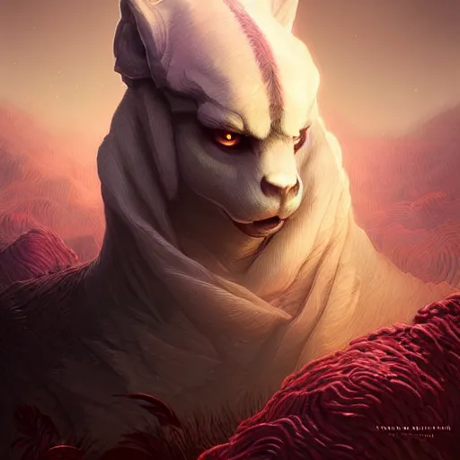 Prompt: toriel dreemurr, intricate artwork by artgerm, greg rutkowski, and kilian eng, symmetrical digital illustration, hyper detailed, super sharp, crisp, smooth, vibrant colors smooth gradients, depth of field, aperture f 1. 2