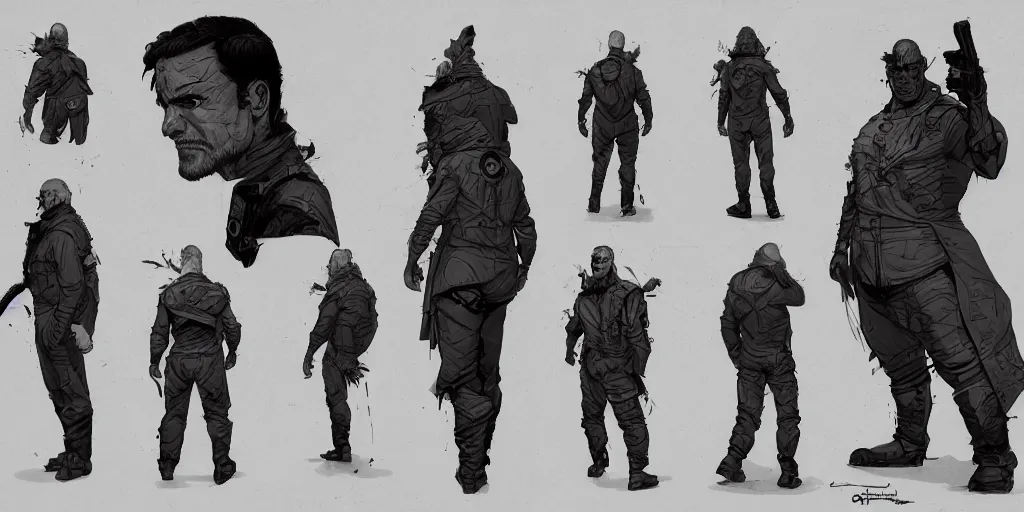 Image similar to james gordon, character sheet, concept design, contrast, kim jung gi, greg rutkowski, zabrocki, karlkka, jayison devadas, trending on artstation, 8 k, ultra wide angle, pincushion lens effect