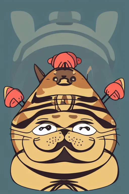 Image similar to Portrait of a cat as a sumo wrestler, sticker, colorful, illustration, highly detailed, simple, smooth and clean vector curves, no jagged lines, vector art, smooth