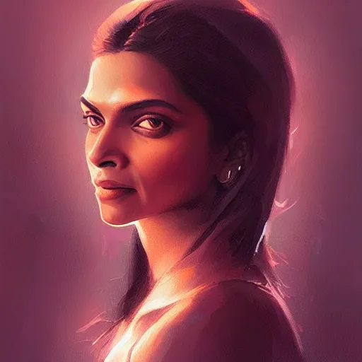 Image similar to “ portrait of deepika padukone by greg rutkowski, young, attractive, highly detailed portrait, scifi, digital painting, artstation, concept art, smooth, sharp foccus ilustration, artstation hq ”