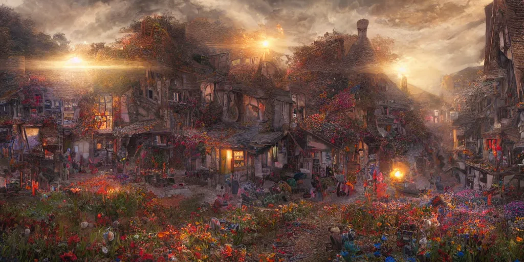 Image similar to and when this happens, and when we allow freedom ring, when we let it ring from every village and every hamlet, from every state and every city, ultrafine highly detailed hyper colorful illustration, sharp focus, rozalski, unreal engine highly rendered, global illumination, radiant light, intricate and detailed environment