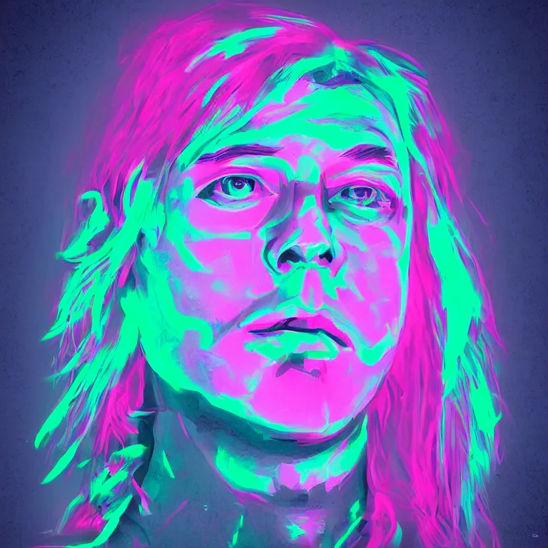 Prompt: digital art portrait of neon from valorant