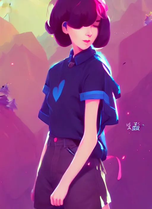 Prompt: female character inspired by 9 0's fashion and by madeline from celeste, art by rossdraws, wlop, ilya kuvshinov and makoto shinkai