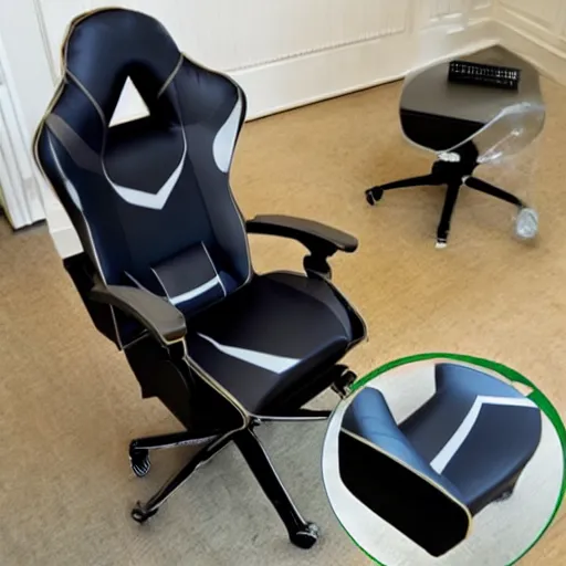 Prompt: Gaming Chair made of Midjets, product photo, innovative