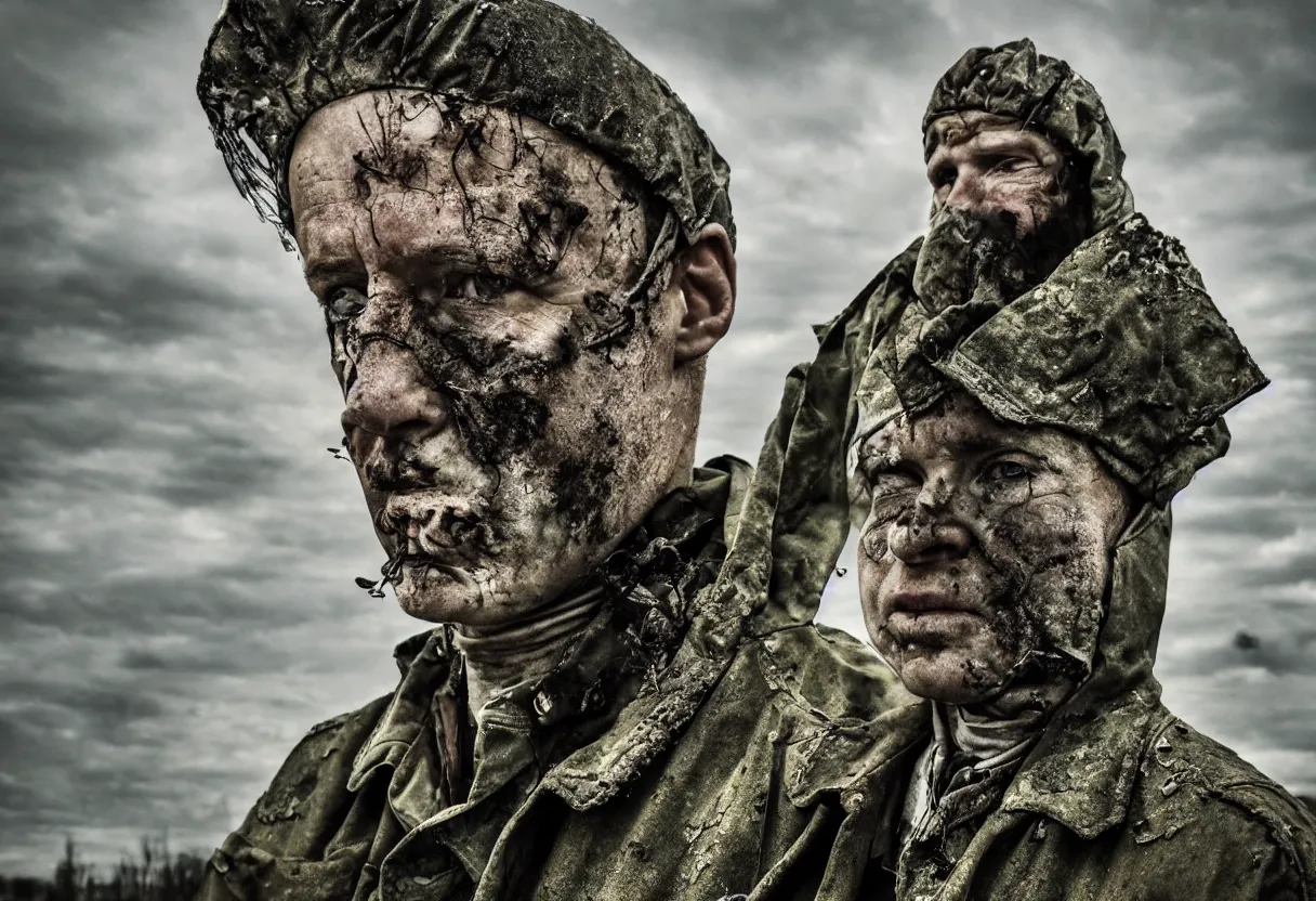 Image similar to an award winning portrait photo of chernobyl liquidator, postapocalyptic, 4 k, high quality, sharp focus