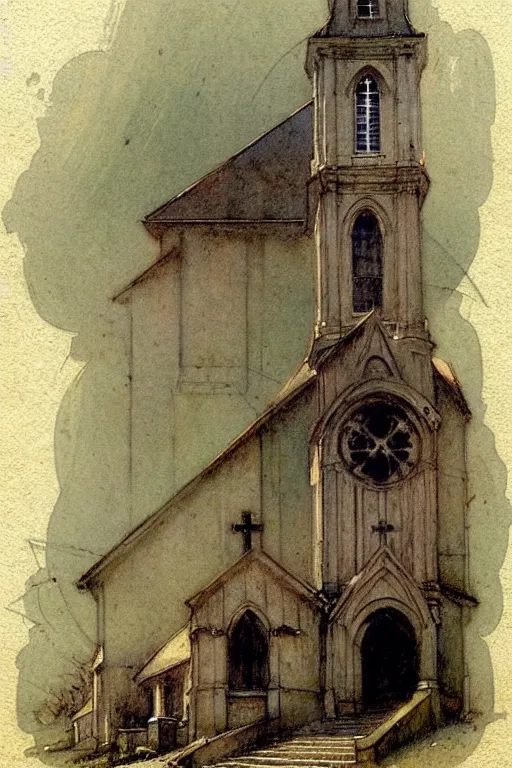 Image similar to (((((1950s church . muted colors.))))) by Jean-Baptiste Monge !!!!!!!!!!!!!!!!!!!!!!!!!!!