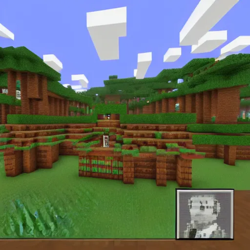 a screenshot of a minecraft desert village on fire, 7, Stable Diffusion