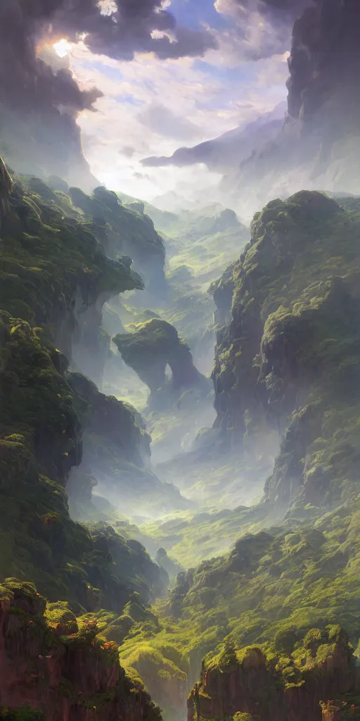 Image similar to sky is land lush green landscape villages castles buildings inverted upsidedown mountain range from the sky fantasy surreal good composition artstation illustration sharp focus sunlit vista painted by ruan jia raymond swanland lawrence alma tadema zdzislaw beksinski norman rockwell tom lovell alex malveda greg staples