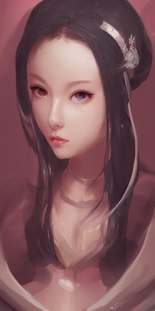 Prompt: portrait of a princess by wataboku from artstation