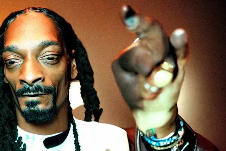 Prompt: snoop dogg with drugs on his hand