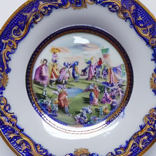 Prompt: carnival glass plate