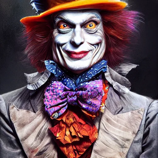 Image similar to the mad hatter by android jones, trending on artstation