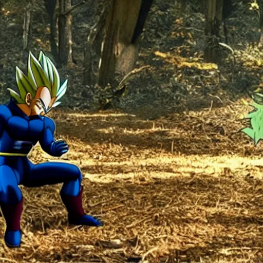 Image similar to photograph still of vegeta in blair witch project