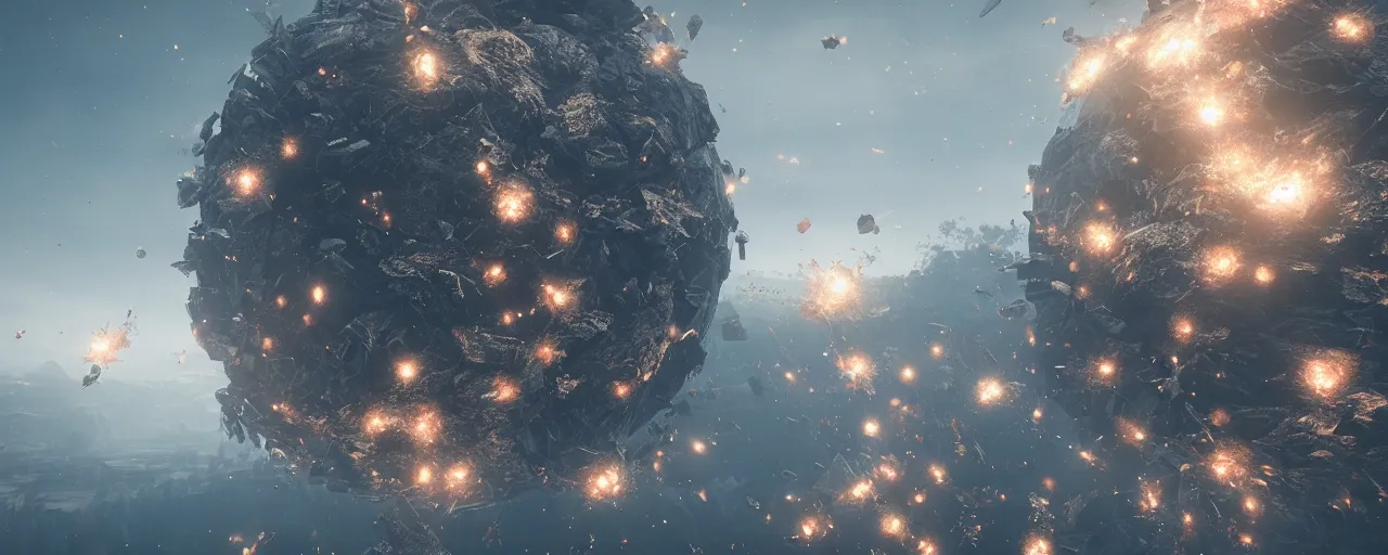 Image similar to ” floating particles, [ cinematic, detailed, epic, widescreen, opening, establishing, mattepainting, photorealistic, realistic textures, octane render ] ”