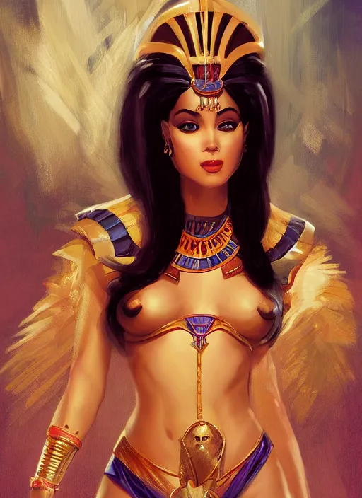 Prompt: An beautiful digital painting of a lovely lovely egyptian princess, by Stanley Artgerm Lau, frank frazetta, Rossdraws, James Jean, gerald brom, Andrei Riabovitchev, Marc Simonetti, and Sakimichan, trending on artstation, SFW version