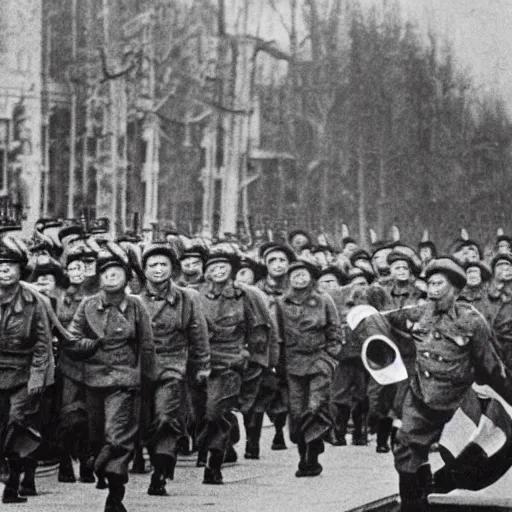 Prompt: xi jinping liberating the netherlands in 1 9 4 5