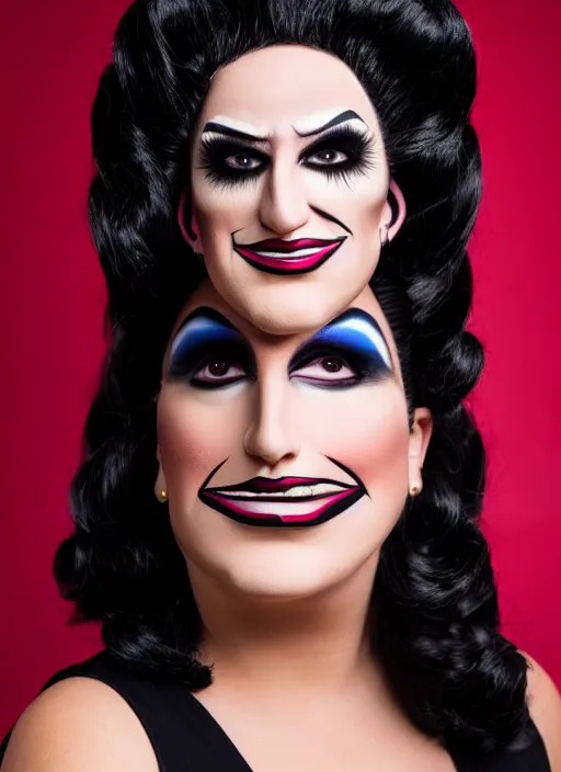 Image similar to studio portrait of ted cruz in full drag dressed in drag dressed as a woman makeup, 8 k, studio lighting, key light, back light, sequents,