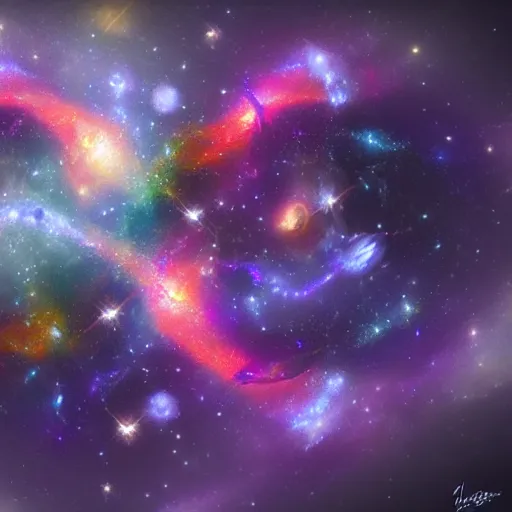 Prompt: two galaxies merging. Digital Art. High detail