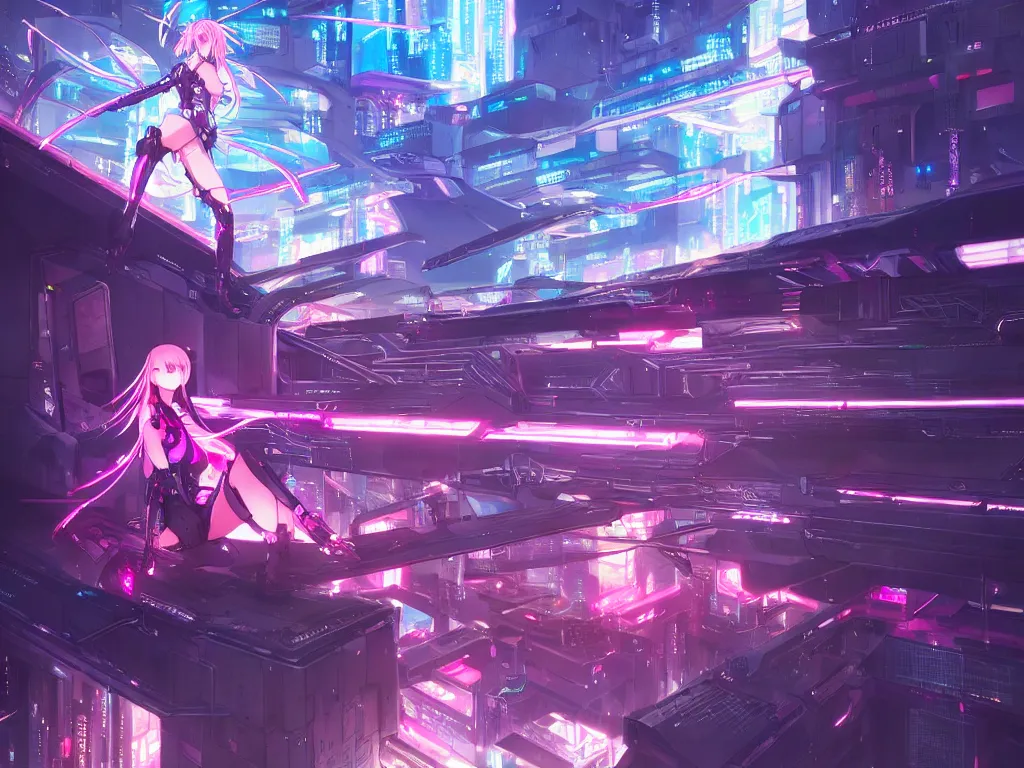 Image similar to anime visual futuristic female cyber airforce, on cyberpunk neon light tokyo rooftop, ssci - fi and fantasy, intricate and very beautiful, human structure, concept art by kyoto studio, sharp focus, anime fantasy illustration by rossdraws and magali villeneuve and liya nikorov and luxearte, frostine engine