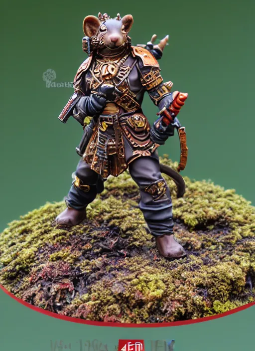 Image similar to 8 0 mm resin detailed miniature of a warhammer 4 0 k anthropomorphized squirrel warrior, product introduction photos, 4 k, full body,