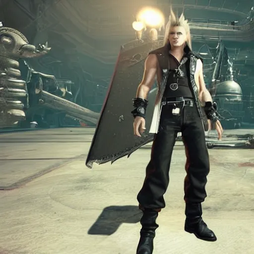 Prompt: johnny depp in final fantasy vii remake, character render, full body shot, highly detailed, in game render