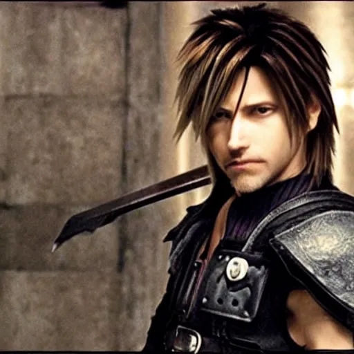 Prompt: cloud strife as Vincent in the movie collateral