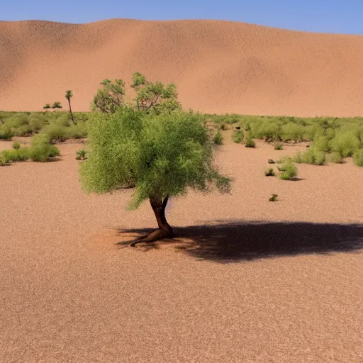 Prompt: tree in middle of desert smooth, highly detailed, 8 k,