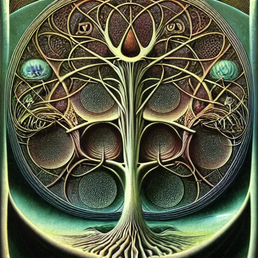 Image similar to divine chaos engine by roger dean and andrew ferez, art forms of nature by ernst haeckel, tree of life, symbolist, visionary, art nouveau, organic fractal structures, surreality, detailed, realistic, ultrasharp