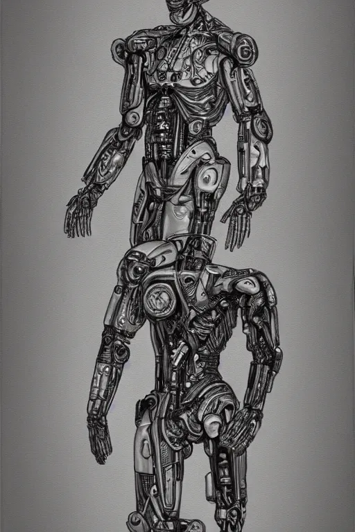 cyborg body drawing