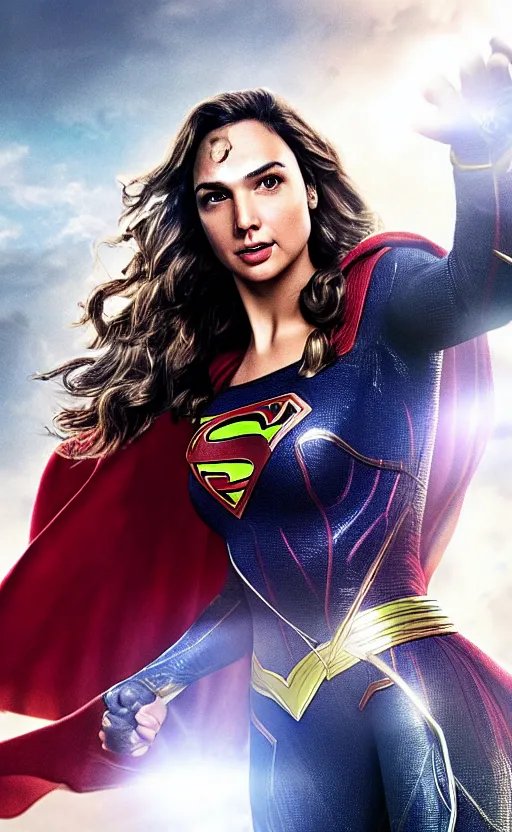 Image similar to a potrait of Gal Gadot as Supergirl no cape suit with man of steel suit style and full armour by Zack Snyder, 8k photorealistic, cinematic lighting, HD, high details, dramatic, trending on artstation, view from above