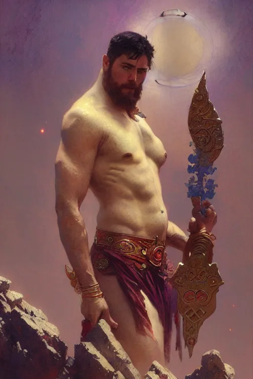 Prompt: god of moon, male character design, painting by gaston bussiere, craig mullins, greg rutkowski, alphonse mucha, trending on artstation