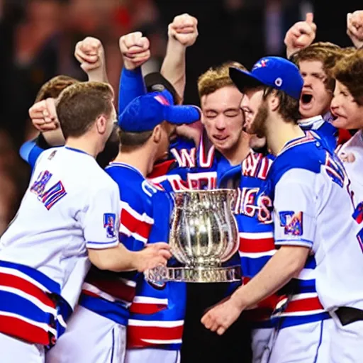 Image similar to the rangers winning a teacup