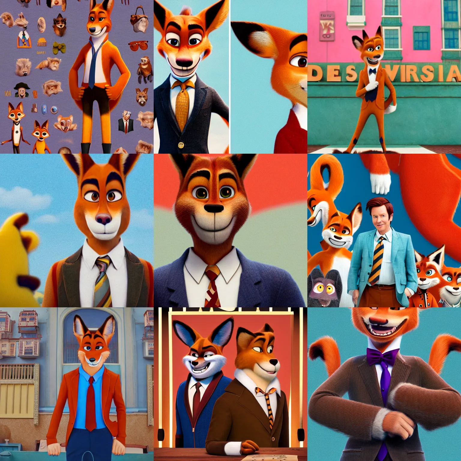 Prompt: portrait of nick wilde in wes anderson's movie