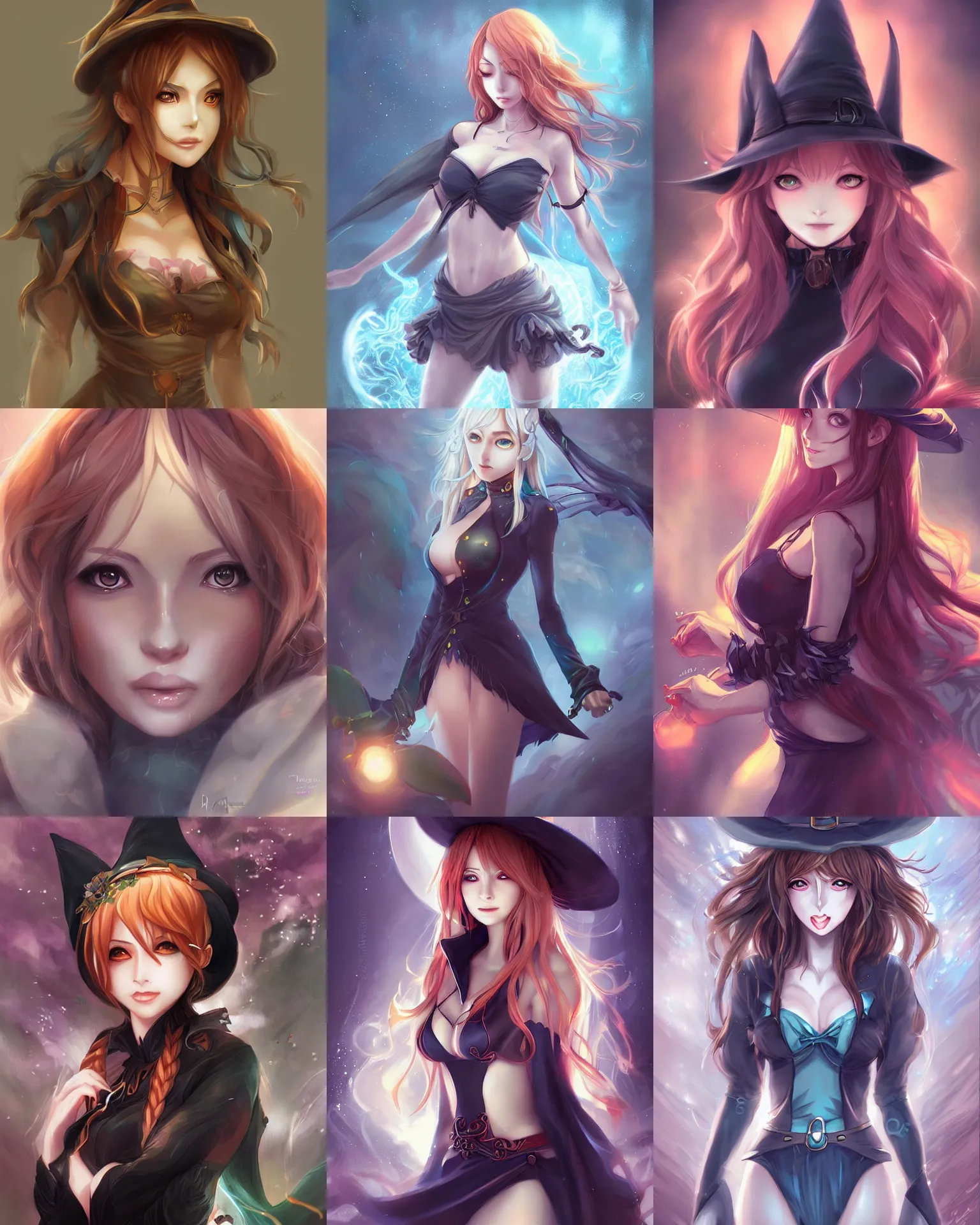 Image similar to Nami anime character beautiful digital illustration portrait of a Witch who design by Ross Tran, artgerm detailed, soft lighting