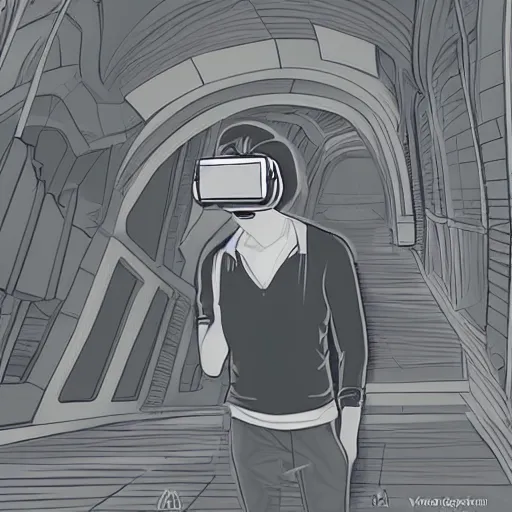 Prompt: virtual reality digital illustration by Ady Setiawan Asketch