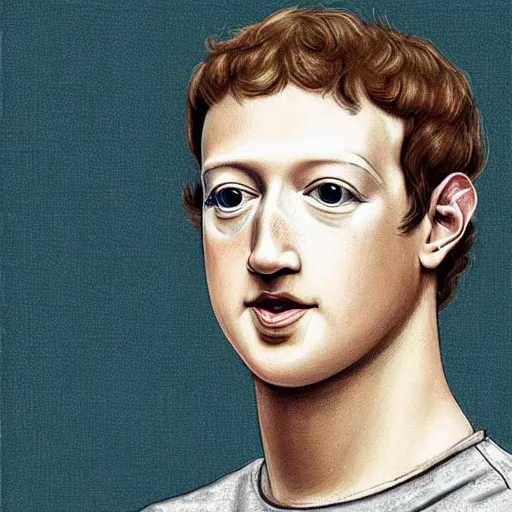 Image similar to Mark Zuckerberg, by Leonardo da Vinci