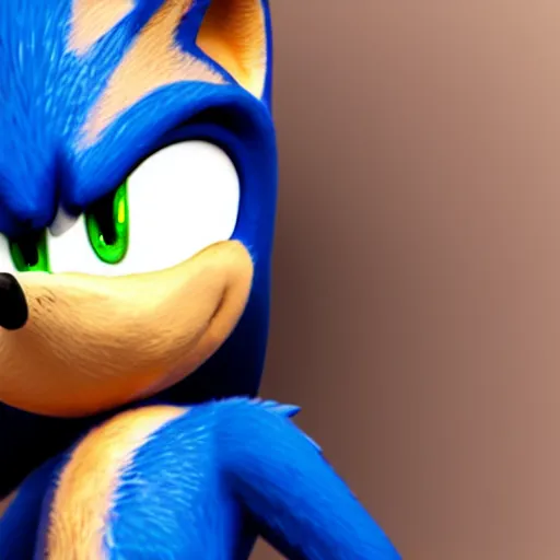 Image similar to a mugshot of sonic the hedgehog, photorealistic, rtx on