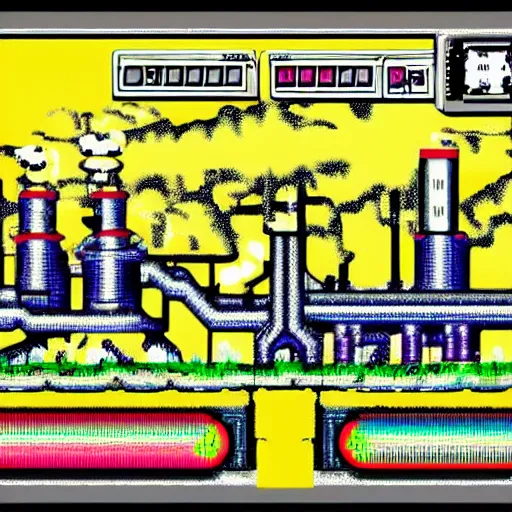 Prompt: sloss furnaces, as a gameboy color game,