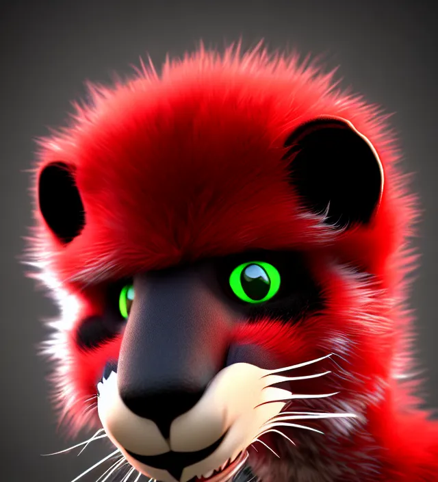 Image similar to furry - male - red - black - weasel - geistcaller - fursona uhd ue 5 visual novel pc game expressions, photorealistic