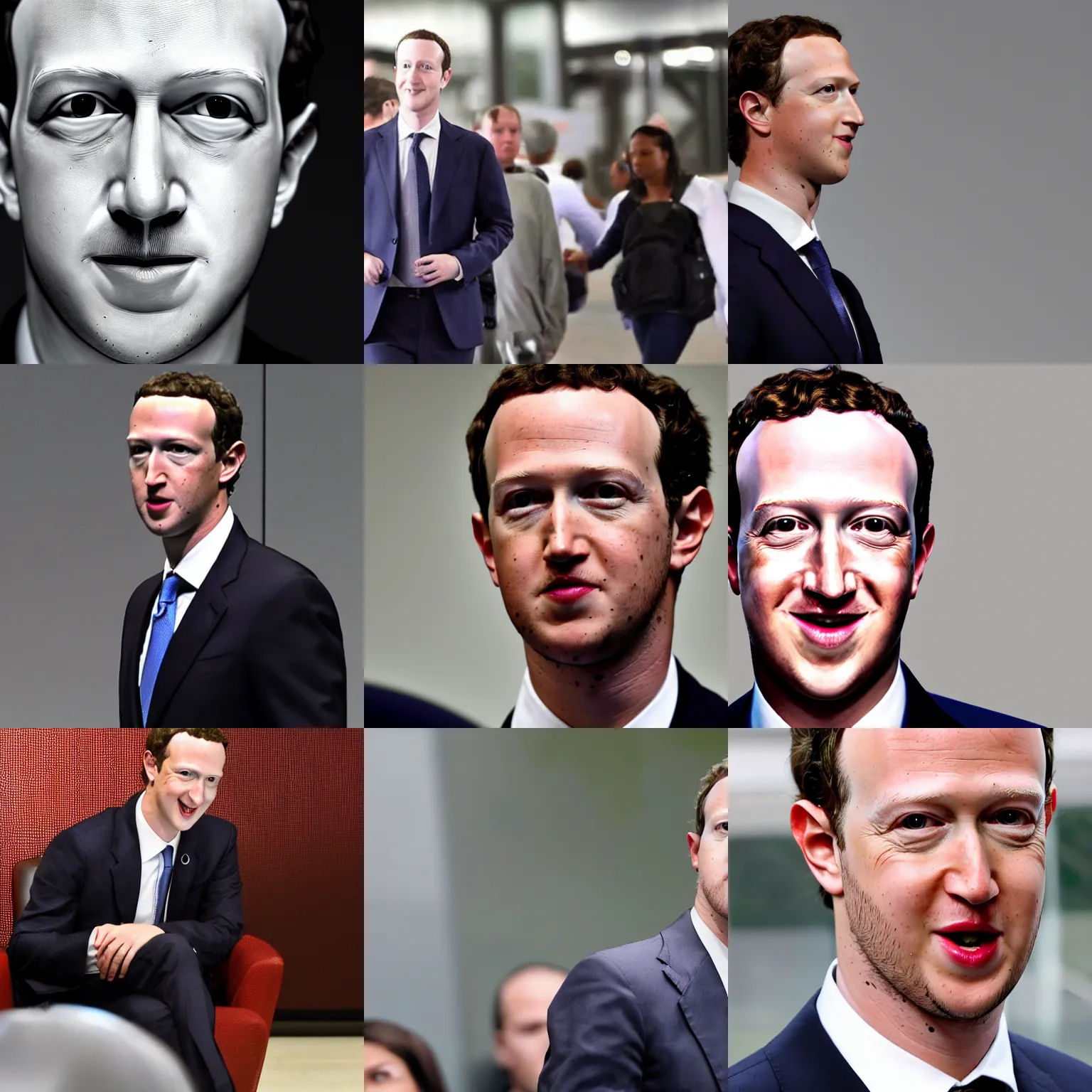 Prompt: Mark Zuckerburg looking ominous, sinister, uncanny