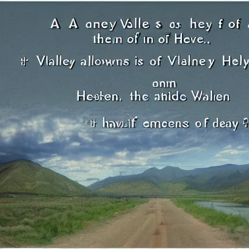 Prompt: a valley that has hell on one side and the other is heaven