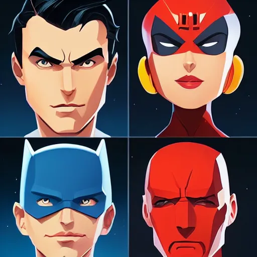 Image similar to face icon stylized minimalist justice league, loftis, cory behance hd by jesper ejsing, by rhads, makoto shinkai and lois van baarle, ilya kuvshinov, rossdraws global illumination