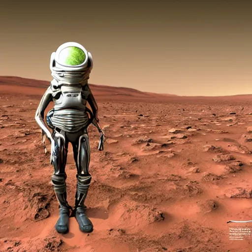 Image similar to realistic photo of an alien on mars, high quality, alien, very beautiful