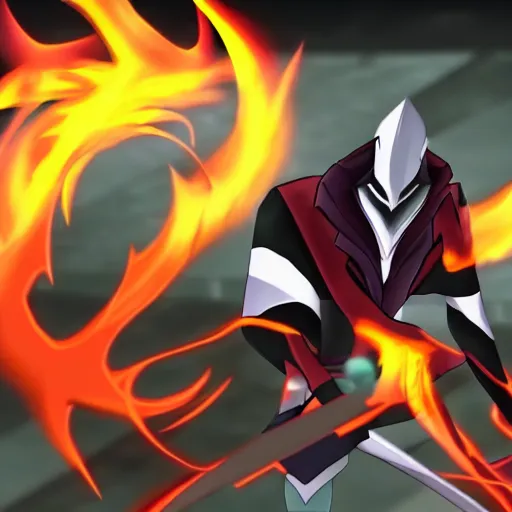 Prompt: jhin ( league of legends ) in pokemon black edition, on nintendo, screenshot