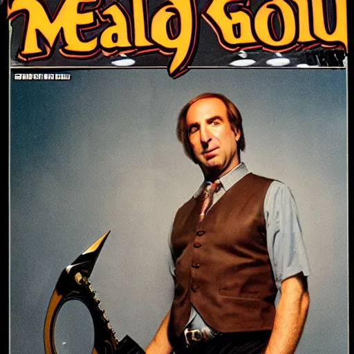 Image similar to Saul Goodman on the cover of a Heavy Metal magazine from the 1980s